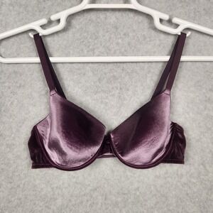 Modern Movement Bra Womens 4B Purple‎ Velvet Padded Underwire Adjustable Straps
